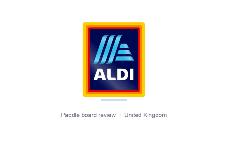 ALDI logo, UK paddle board review