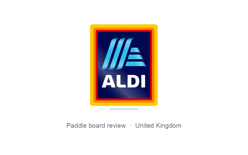 ALDI logo, UK paddle board review