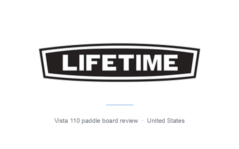 Lifetime logo, Vista 110 paddle board review